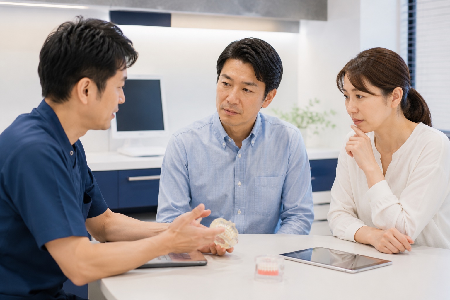 家族のいびきや睡眠時無呼吸を心配する様子